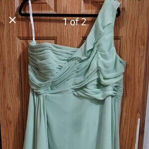 David's Bridal Sage Green Formal Dress